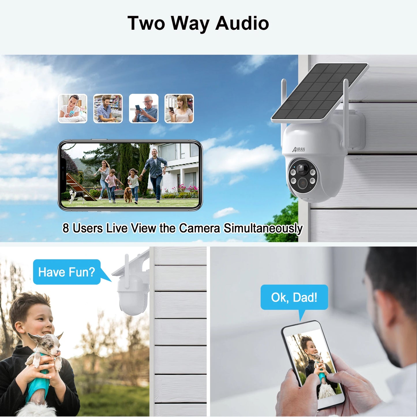 DIY Tool Center™ Solar Camera 1/2pcs 3/5MP Outdoor 2.4G Wifi