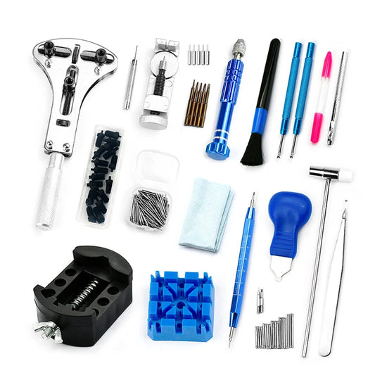 DIY Tool Center™ 21 pcs Watch Opener Repair Tool Kit Clock Pry Knife Screwdriver Pin Hammer Set Watchmaker Band Link Clockmaker Accessory