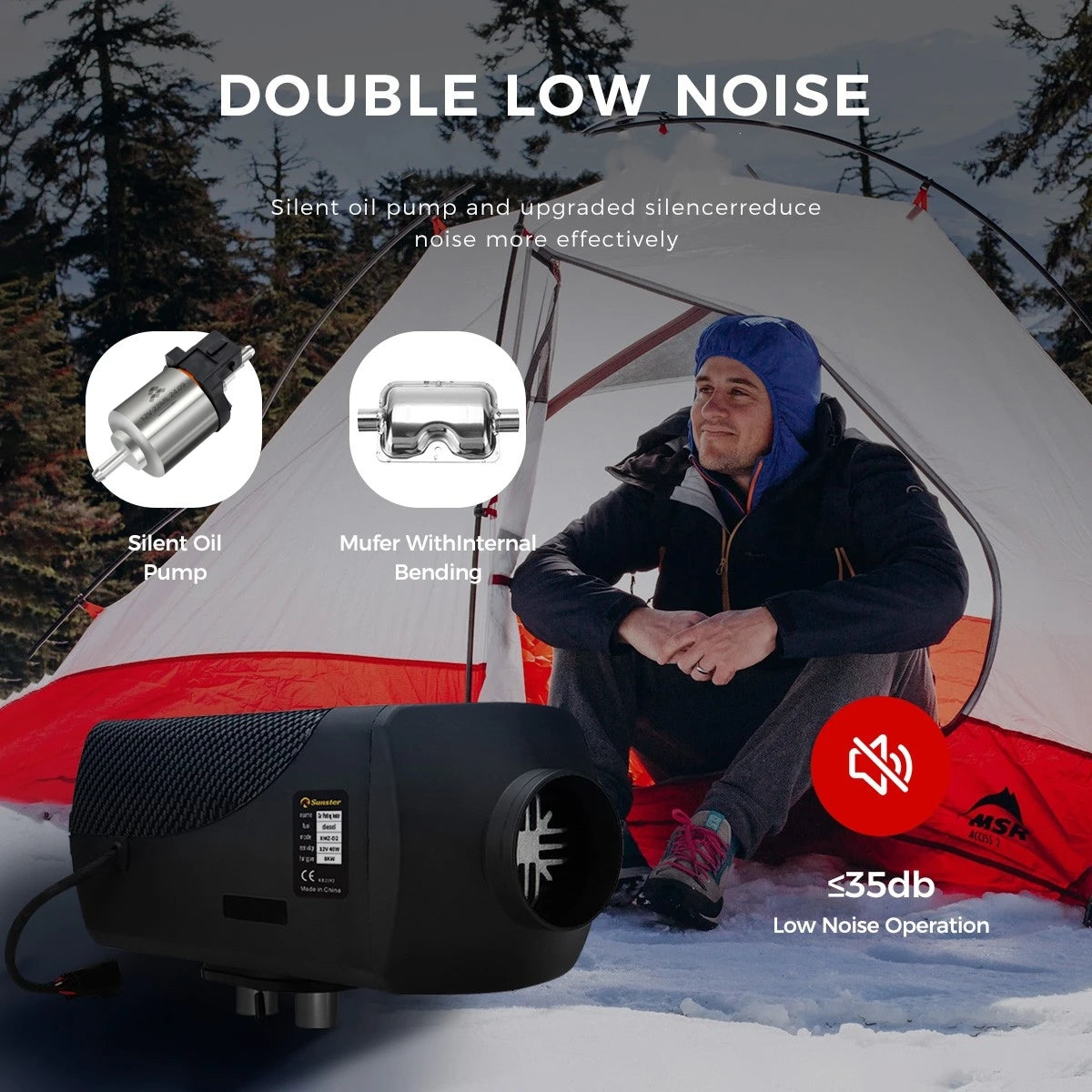 DIY Tool Center™ 2KW 12V 24V Diesel Air Heater Parking Heater with Bluetooth APP Control Upgraded LCD Switch Fast Heating for Car Trailer Truck