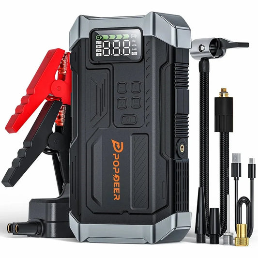 DIY Tool Center™ 4-in-1 Jump Starter with Air Compressor & LCD Display 5000A