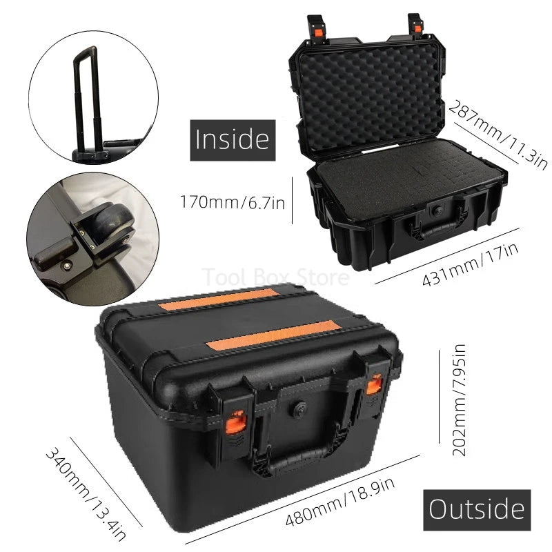 DIY Tool Center™ Large Tool box with Wheels Hard Case