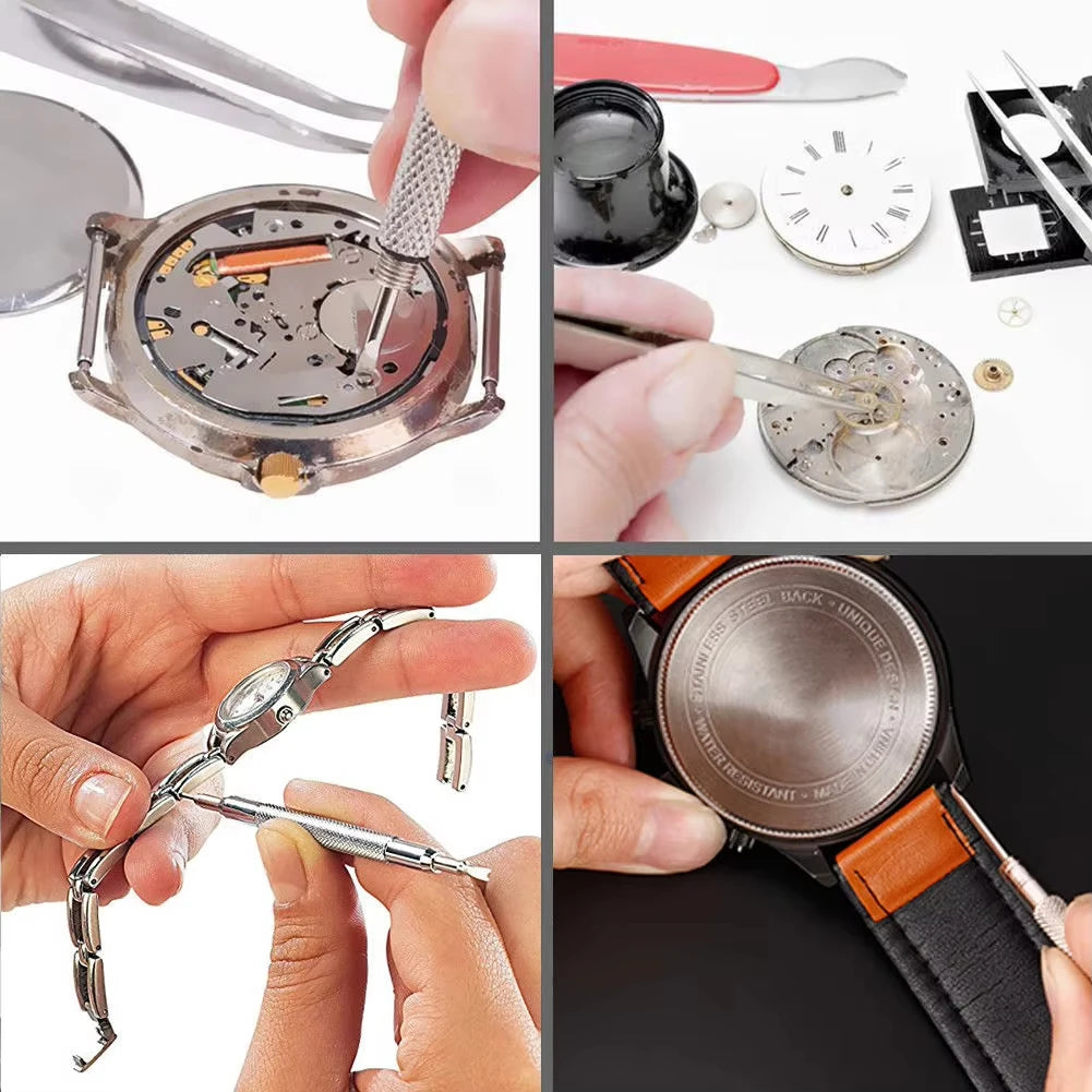 DIY Tool Center™ 21 pcs Watch Opener Repair Tool Kit Clock Pry Knife Screwdriver Pin Hammer Set Watchmaker Band Link Clockmaker Accessory