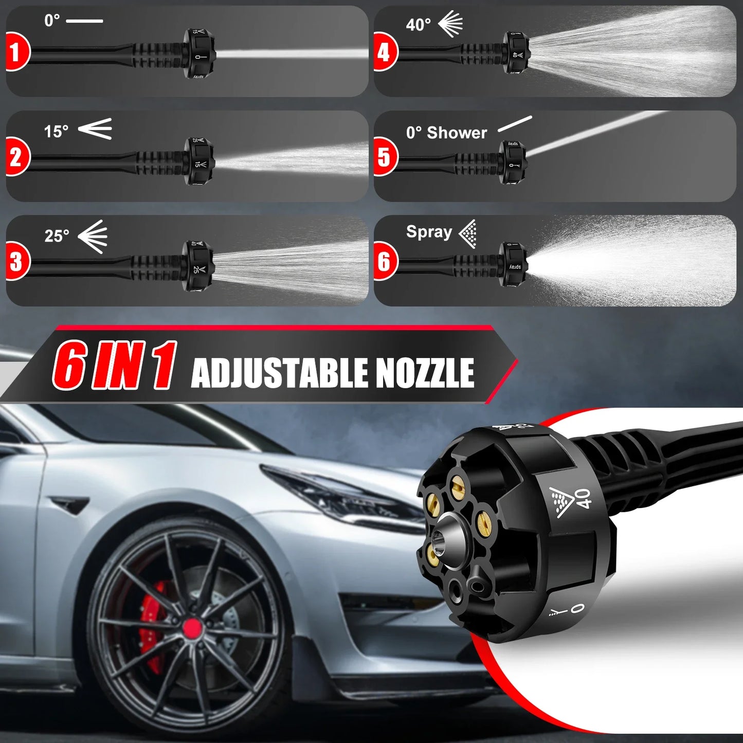 DIY Tool Center™  6-in-1 21V Cordless High-Pressure Washer Gun