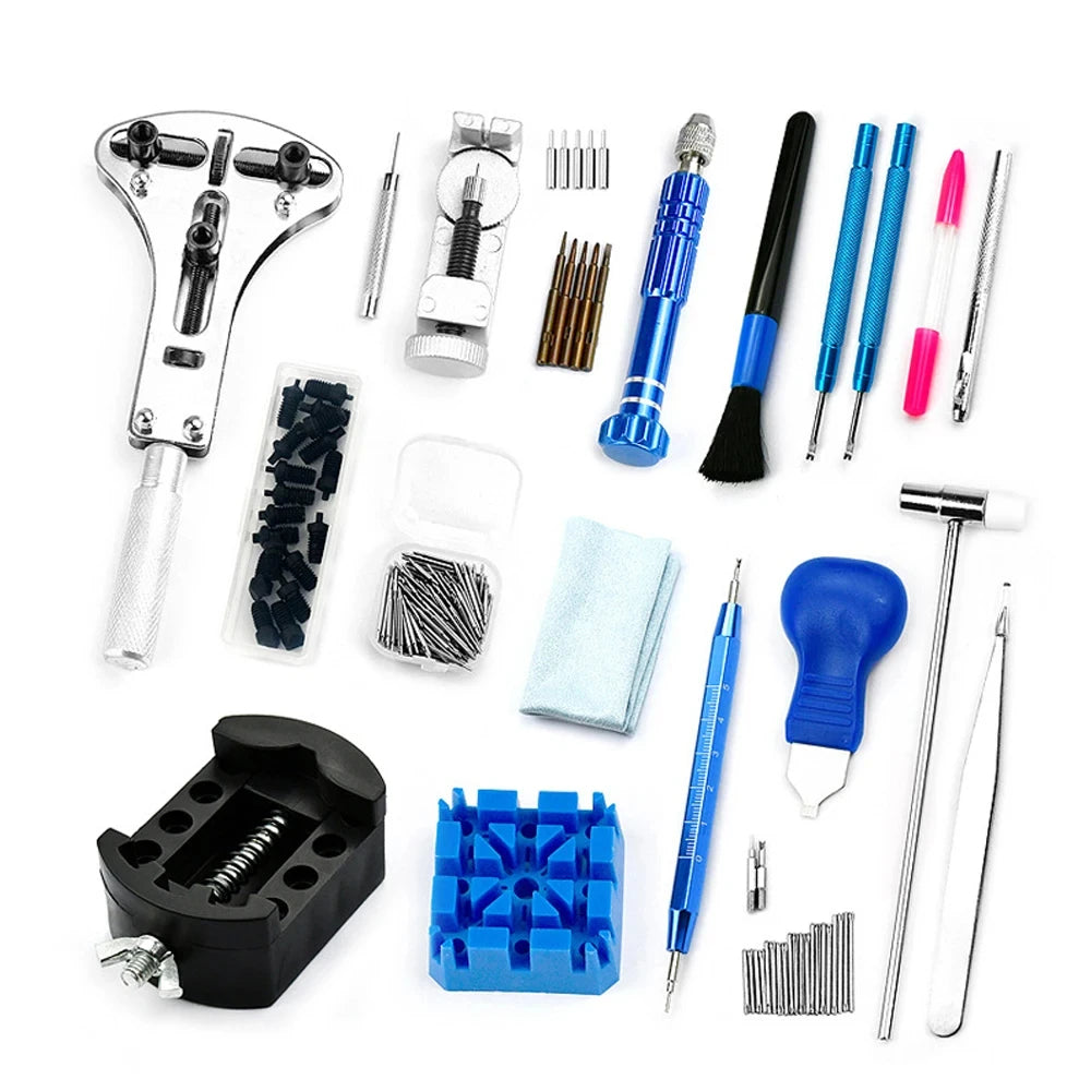 DIY Tool Center™ 21 pcs Watch Opener Repair Tool Kit Clock Pry Knife Screwdriver Pin Hammer Set Watchmaker Band Link Clockmaker Accessory