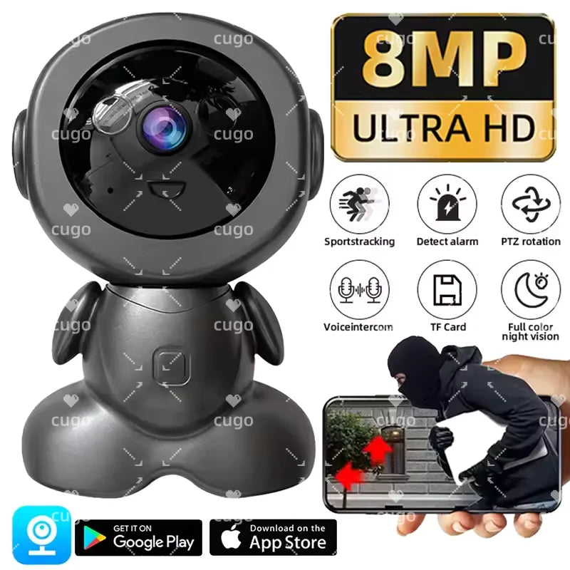 DIY Tool Center™ 8MP Wifi Security Camera Indoor HD Baby Monitor Smart Home