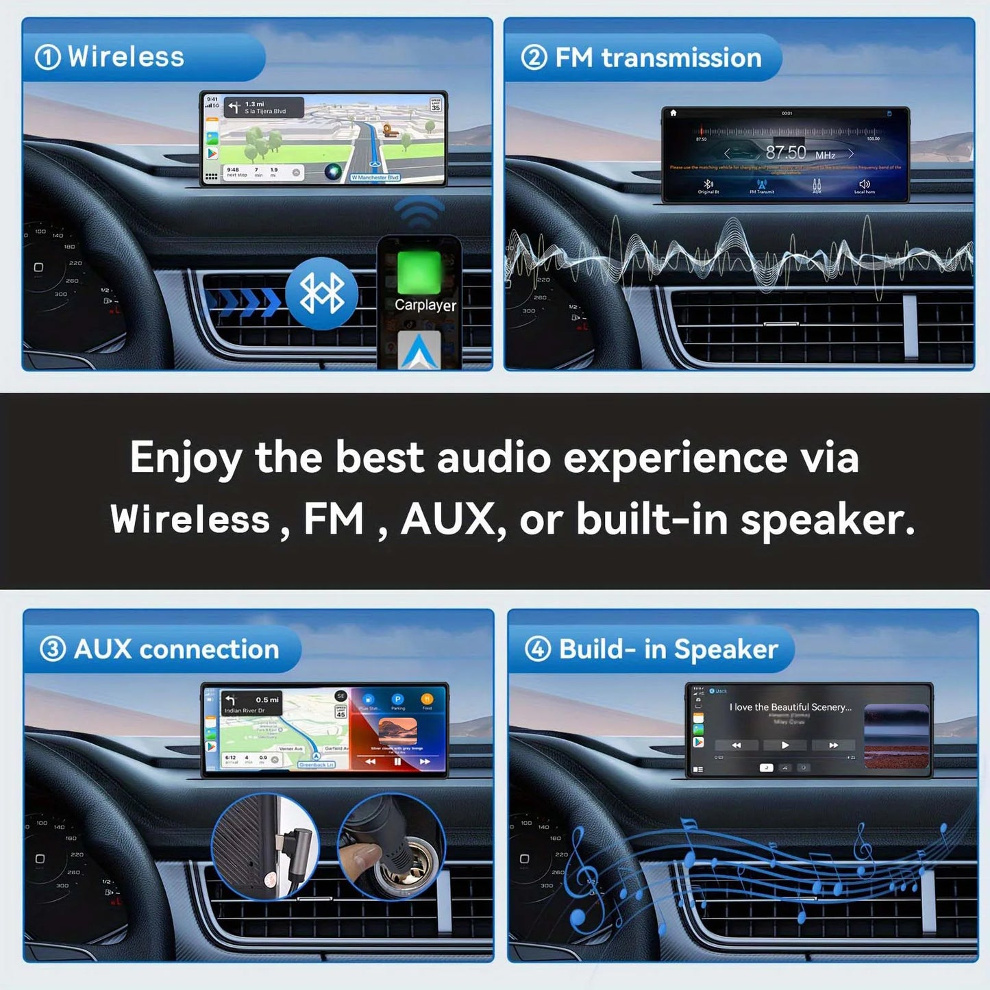 DIY Tool Center™ 10.26” Screen Car Radio Multimedia WIFI Video Player Wireless Carplay Screen for Apple Or Android