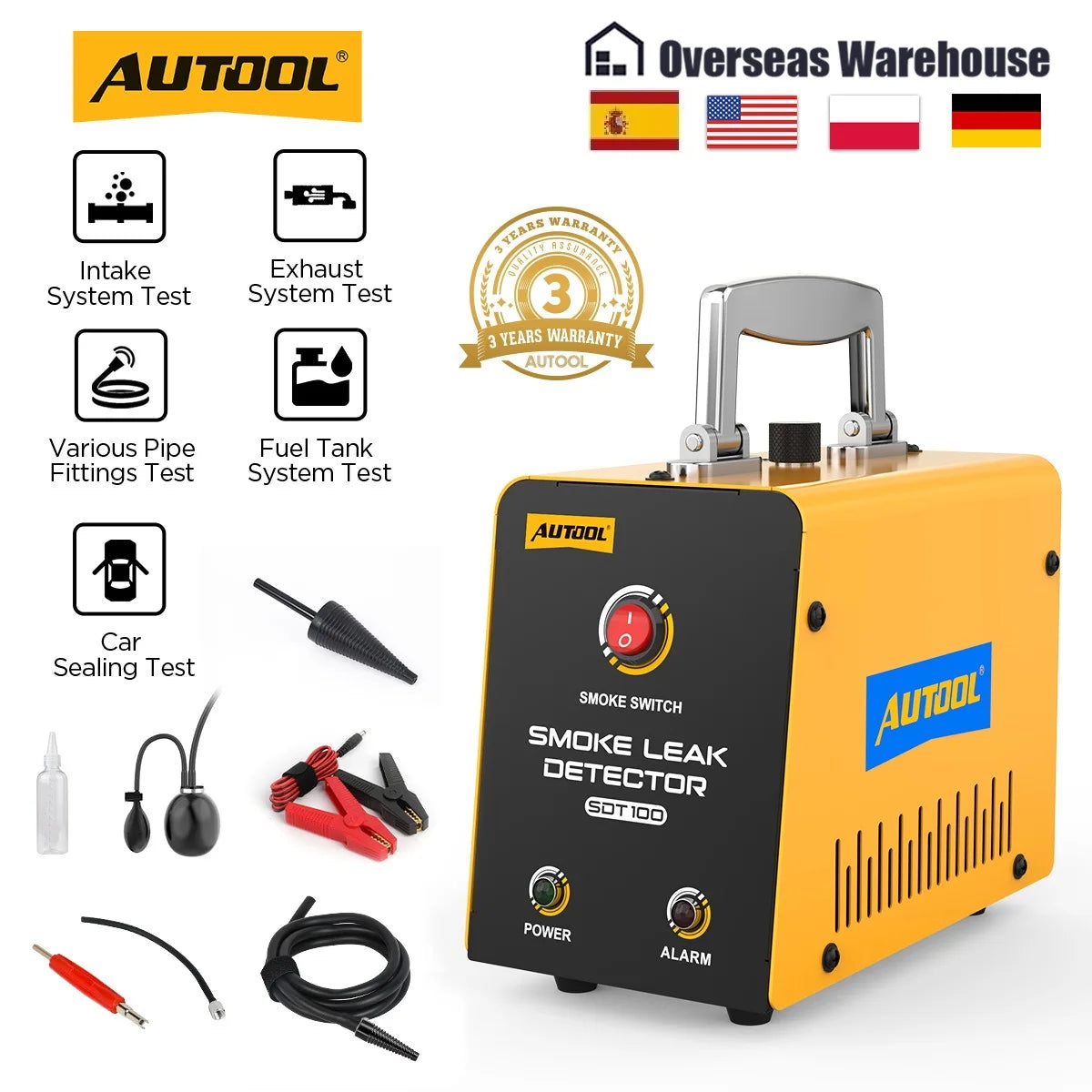 DIY Tool Center™ SDT100 Automotive Smoke Leak Detector for EVAP Smoke Tests Car Sealing Test Vacuum Leakage Diagnostic Tool