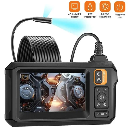 DIY Tool Center™ Industrial Endoscope Camera 8mm HD1080P 4.3inch IPS Screen 1080P